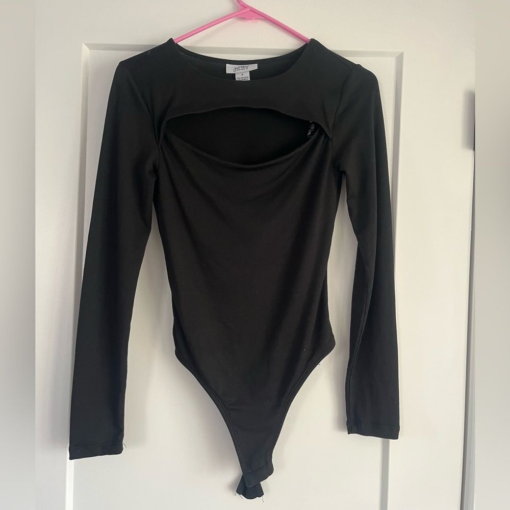 Long Sleeve Black Cutout Bodysuit -